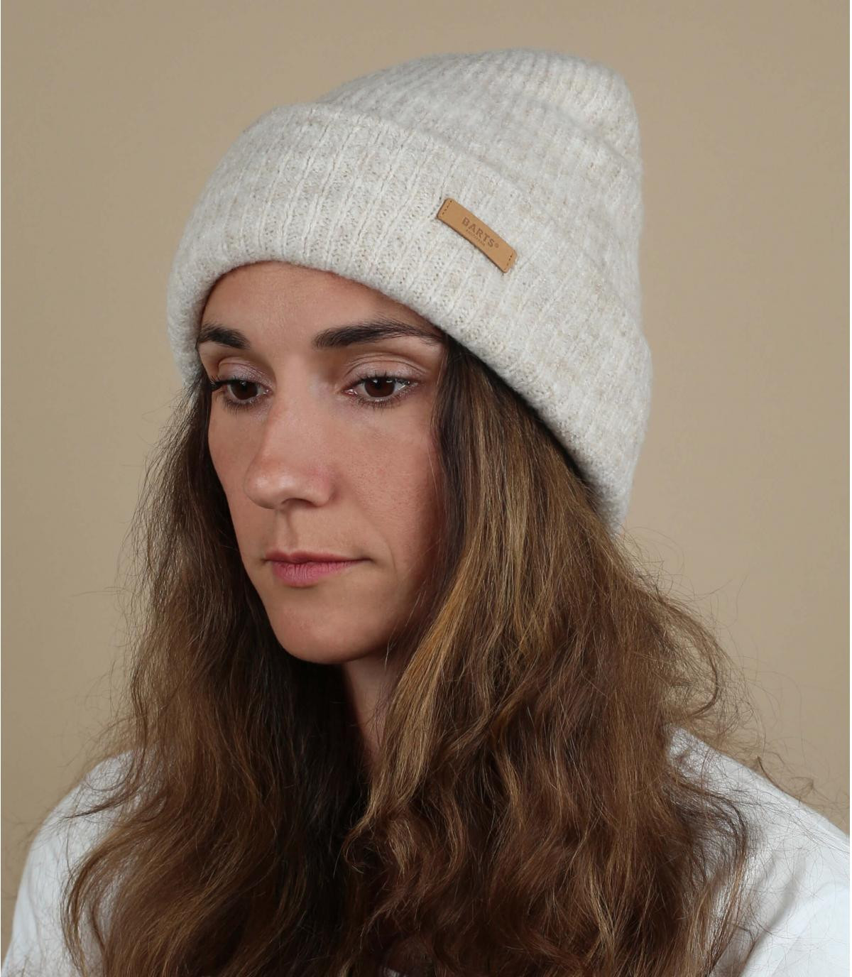 gorro solapa blanco Witzia Beanie cream